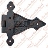 5.4 Inch Alleluia Antique Cast Iron Vintage Heavy Duty T Hinges Engraved with Letters